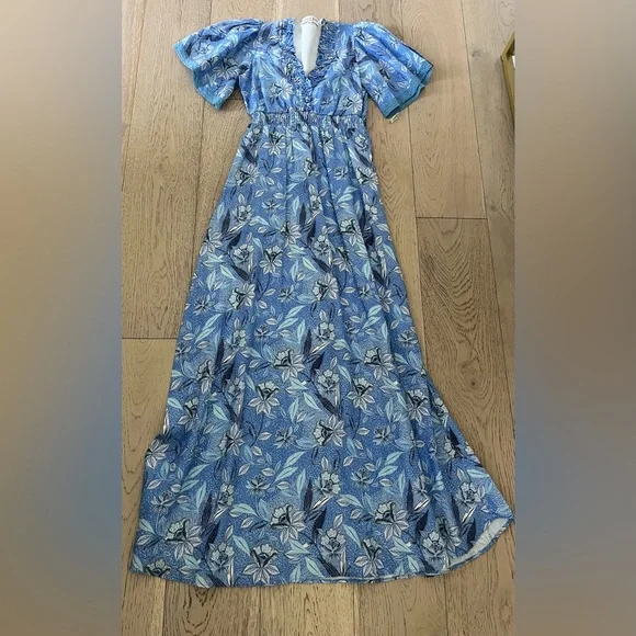 Hale Bob Rhona Blue Floral with A-Line Bottom Dress Size XS - Picture 3 of 5